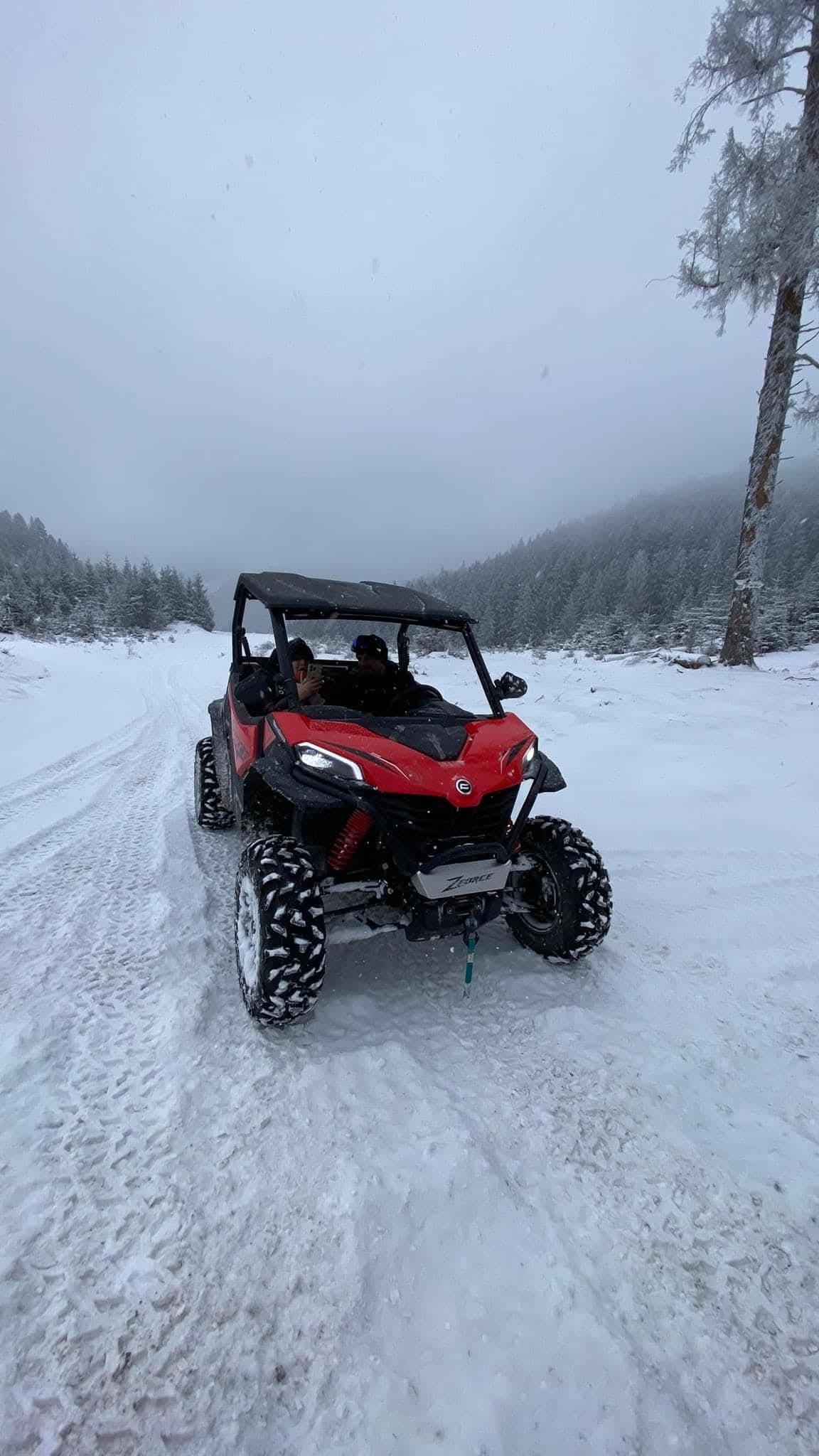 Off-road vehicle in the Carpathians